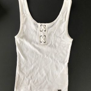Hollister White Ribbed Tank